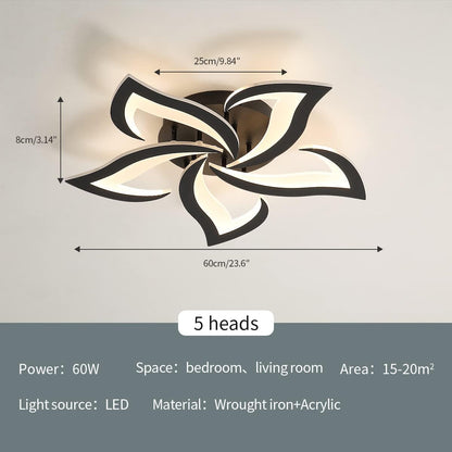 5 Sterren Plafondlamp Zwart - Met Afstandsbediening - Smart lamp - Dimbaar Met App - Woonkamerlamp - Moderne lamp - Plafoniere