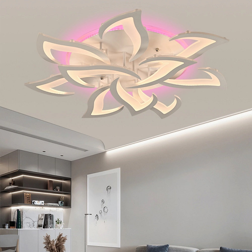 LuxiLamps - 10 Lotus RGB - Dimbaar Met Afstandsbediening en APP - Plafoniere - Smart lamp - Moderne LED Lamp