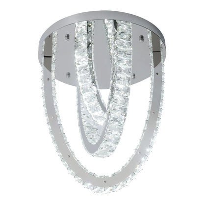 3 Ring Crystal Plafondlamp - Luxe LED Plafondlamp - Chroom - Woondecoratie - 3 Kleuren - Kristallen Kroonluchter - Moderne Plafondlamp - 40 cm