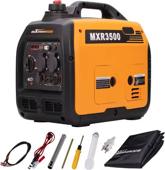 Superstille Inverter Stroomgenerator 3300 W - Benzine, 4-Takt - Met USB en 230V Stopcontacten - Noodstroomaggregaat voor Camping, Reizen en Oorlogsnood