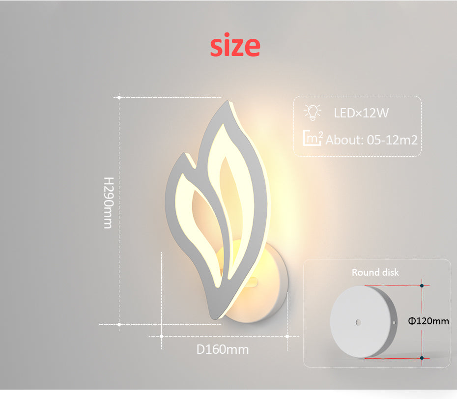 LuxiLamps - Flower Leaf Wall Lamp - Modern Wall Lamp - Warm White - Living Room Lamp - Bedroom - Wall Decoration