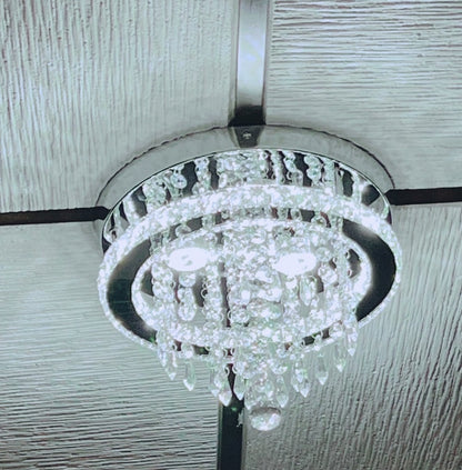 LuxiLamps - Kristallen - Plafondlamp - LED - Kristallen - Chroom Kroonluchter - Warm Wit - Hanger - Verlichting - Hal - Keuken - Slaapkamer - Woonkamer