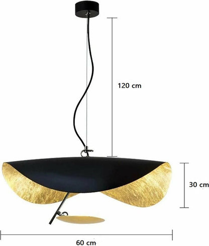 LuxiLamps - Vintage Hanglamp - Industriële Stijl - 60 cm - Zwart - Warm Wit - Hanglamp - Kroonluchter