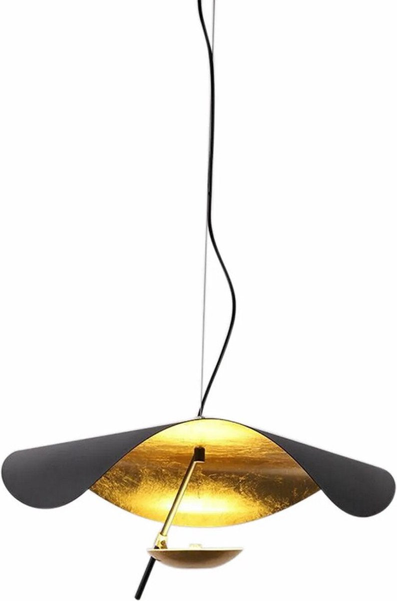 LuxiLamps - Vintage Hanglamp - Industriële Stijl - 60 cm - Zwart - Warm Wit - Hanglamp - Kroonluchter
