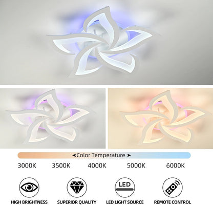 LuxiLamps - 10 Lotus RGB - Dimbaar Met Afstandsbediening en APP - Plafoniere - Smart lamp - Moderne LED Lamp