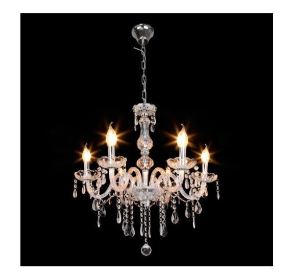 Crystal Chandelier - 6 Arm Kristallen Kroonluchter - Hanglamp - Woonkamer Lamp - Moderne Lamp - Plafonniere