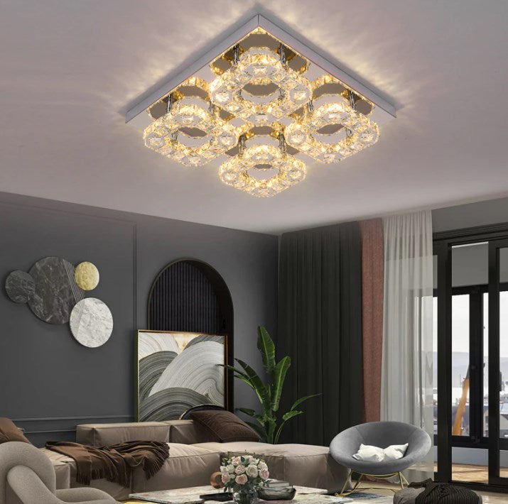 4 Head Crystal Plafondlamp - Moderne Lamp - Led Lamp 35 cm - Plafondlamp - Plafonniere - Kroonluchter