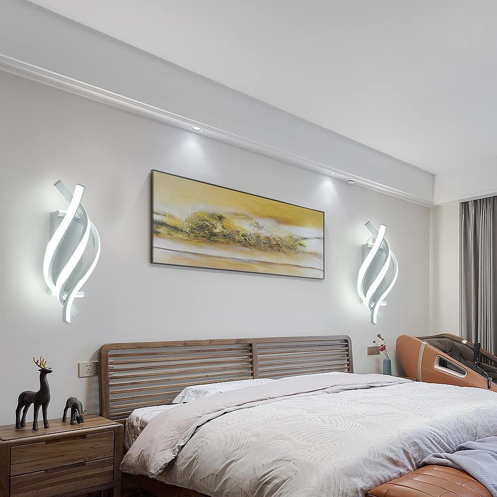 Moderne Spiraal Wandlamp - Wit - Voor Woonkamer En Slaapkamer