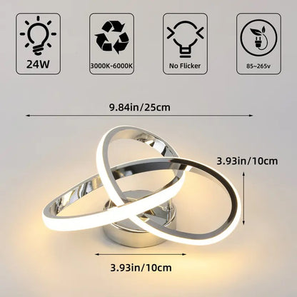 Modern Curl Lamp - Chandelier - Chrome - Aisle or Hall Lamp - LED Lighting - Ceiling Lamp