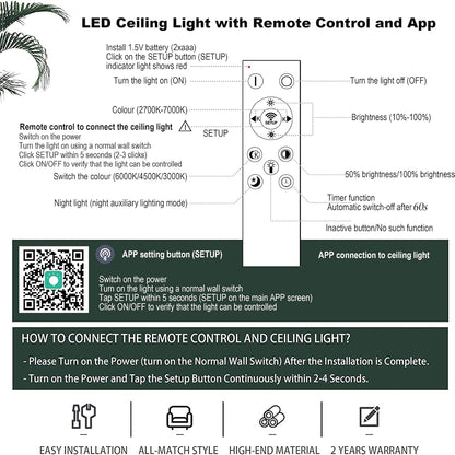 8 Ringen Plafondlamp - Kroonluchter - Wit - Dimbaar Met Afstandsbediening & App - Woonkamerlamp - 85 cm - LED Ringen Plafondlamp - 100W
