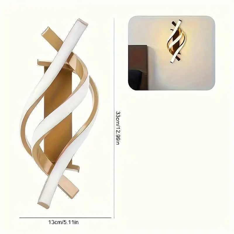 Flightmode - Modern Wall Lamp | Lighting | Pendant Lamp | Wall Lamp | For Living Room, Bedroom | Spiral | Electric | Gold