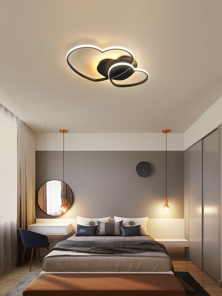 LuxiLamps - Harten Plafondlamp - Zwart - Warm Wit - Woonkamer Lamp - Moderne Lamp - Slaapkamer Lamp - Plafonniere