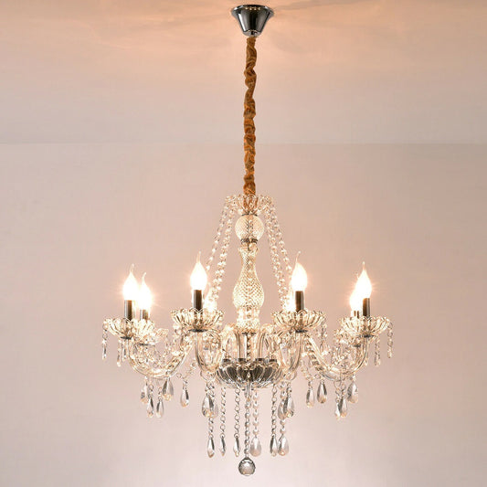 Crystal Chandelier - 8 Arm Kristallen Kroonluchter - Hanglamp - Woonkamer Lamp - Moderne Lamp - Plafonniere