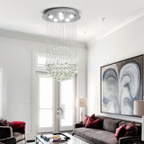 
Crystal Chandelier - Modern Chic Pendant Light - Adjustable Chain - Width 45 cm - 6 GU10 Bulbs - For Living And Dining Rooms