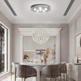 
Crystal Chandelier - Modern Chic Pendant Light - Adjustable Chain - Width 45 cm - 6 GU10 Bulbs - For Living And Dining Rooms