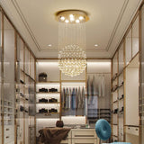 
Crystal Chandelier - Modern Chic Pendant Light - Adjustable Chain - Width 45 cm - 6 GU10 Bulbs - For Living And Dining Rooms