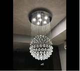 
Crystal Chandelier - Modern Chic Pendant Light - Adjustable Chain - Width 45 cm - 6 GU10 Bulbs - For Living And Dining Rooms
