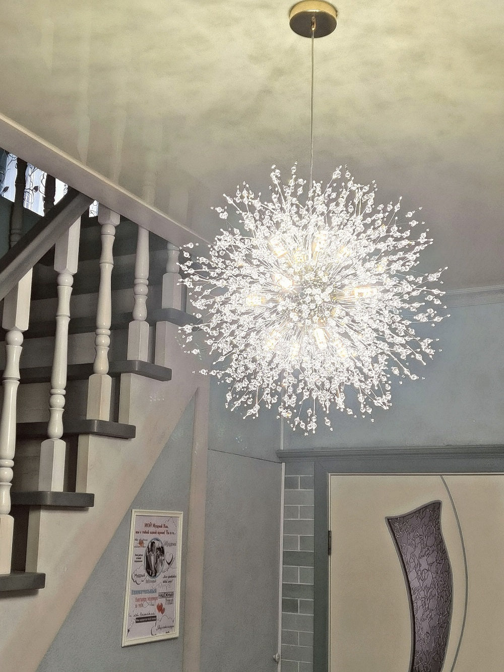 Luxury Crystal Pendant Lamp - Dandelion Chandelier - Crystal Led Lamp - Gold - 50 cm - Modern Lamp - Pendant Lamp - Ceiling Lamp