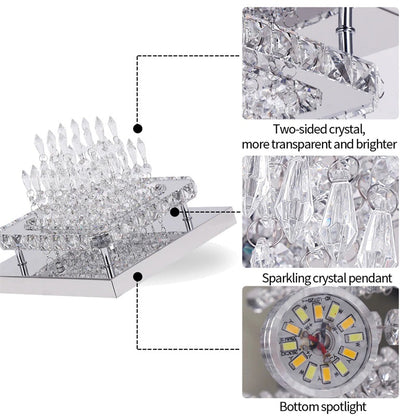 Kristallen Kroonluchter - Crystal Led Lamp - Woonkamerlamp - Moderne lamp - LED Plafondlamp - Plafoniere