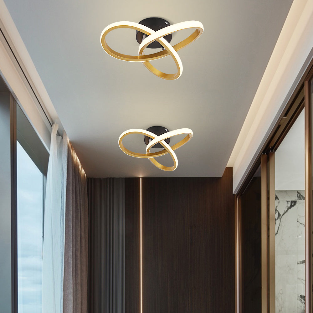 Modern Curl Lamp - Chandelier - Gold - Aisle or Hall Lamp - LED Lighting - Ceiling Lamp