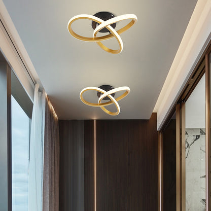 Modern Curl Lamp - Chandelier - Gold - Aisle or Hall Lamp - LED Lighting - Ceiling Lamp