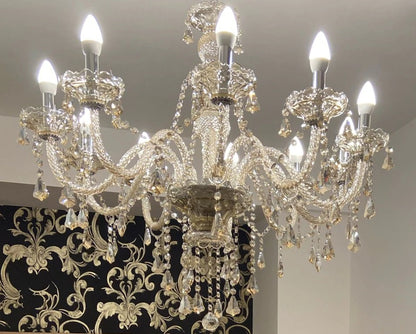 LuxiLamps - Crystal Chandelier - 10 Arm Kristallen Kroonluchter - Hanglamp - Woonkamerlamp - Moderne lamp - Plafonniere