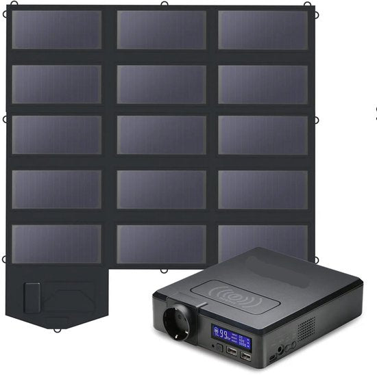 Powerstation - met 100W Opvouwbaar Zonnepaneel - Draagbare - Solar Generator - Stroomgenerator - 200W - Voor Camping, Reizen en Off-grid Energie