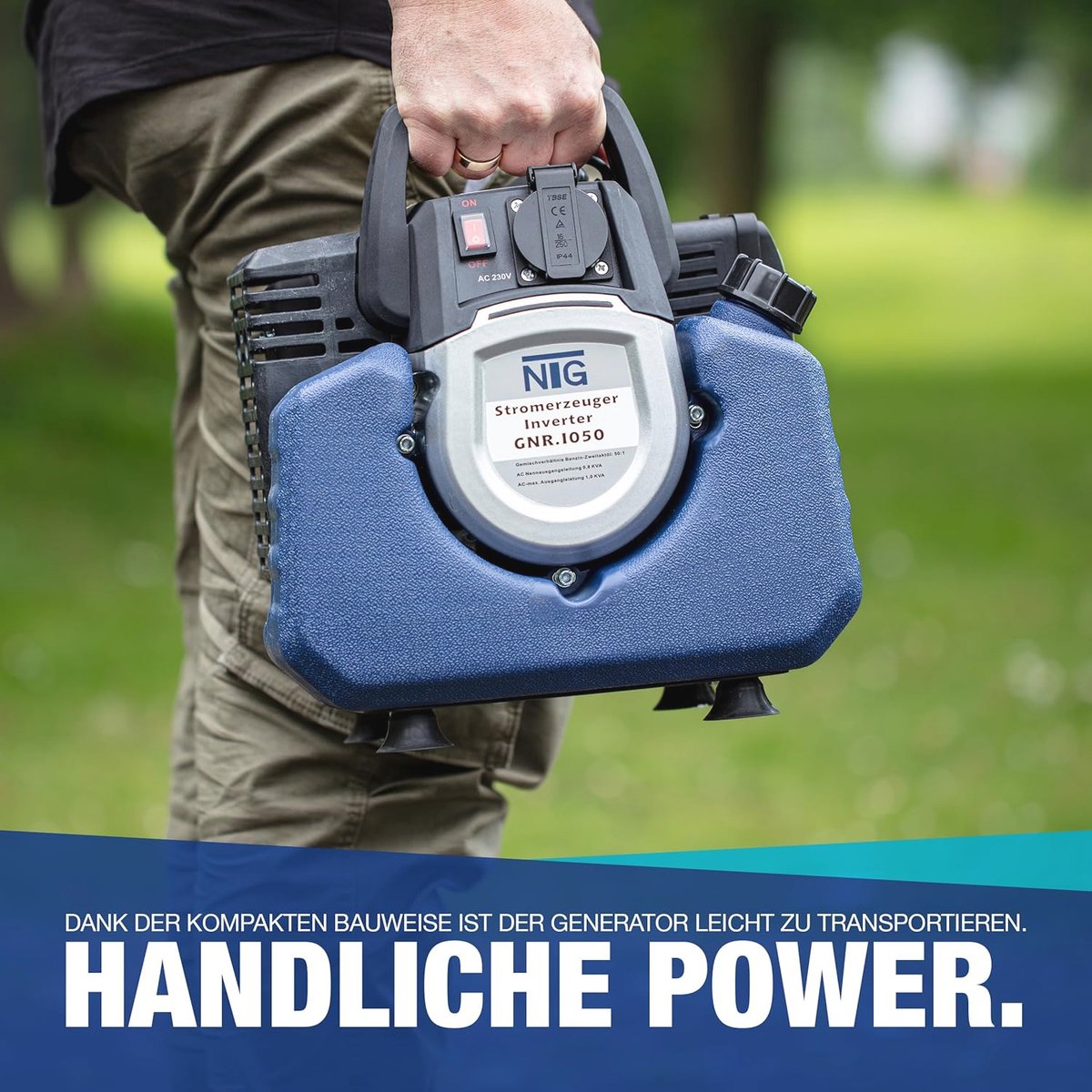 Benzine Stroomgenerator met Inverter - 230V 800W - Lichtgewicht en Draagbaar