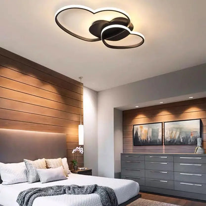 LuxiLamps - Harten Plafondlamp - Zwart - Warm Wit - Woonkamer Lamp - Moderne Lamp - Slaapkamer Lamp - Plafonniere