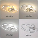 
Modern Heart LED Ceiling Light - White - Dimmable With Remote Control - For Living And Dining Room - Ceiling Fixture