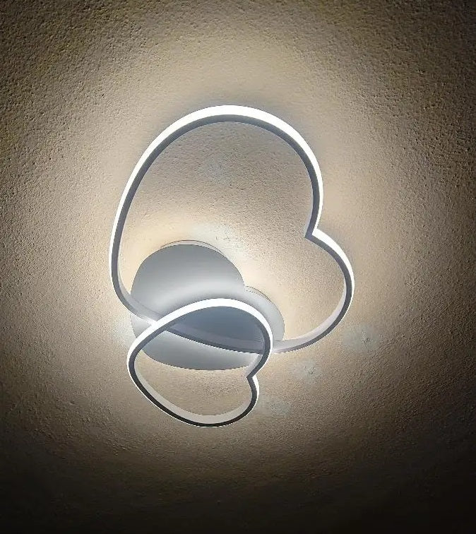 Modern Heart LED Ceiling Light - White - Dimmable With Remote Control - For Living And Dining Room - Ceiling Fixture