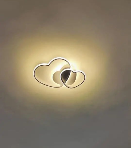 Modern Heart LED Ceiling Light - White - Dimmable With Remote Control - For Living And Dining Room - Ceiling Fixture