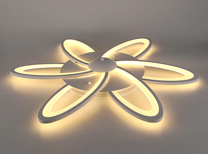 5 LED Ringen Plafondlamp - Dimbaar Met Afstandsbediening - Wit - LED Plafondlamp - Woonkamerlamp - Moderne lamp - Plafonniere