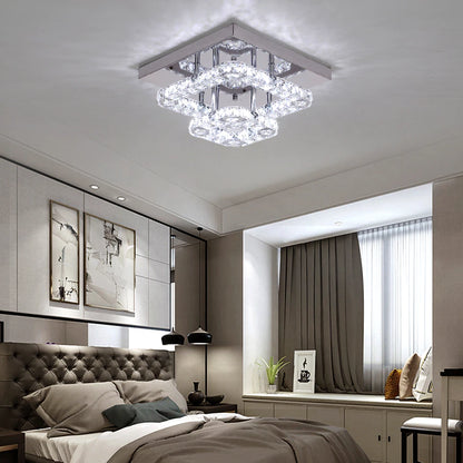 Kristallen Kroonluchter - Crystal Led Lamp - Woonkamerlamp - Moderne lamp - LED Plafondlamp - Plafoniere
