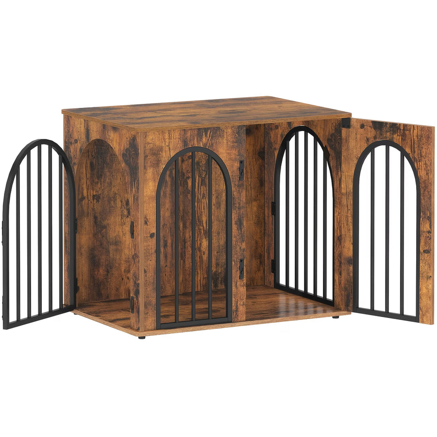 Hondenbench - Meubel - Bench - Hondenkooi - Hondenhok - Hondenbox - Salontafel - 2 Deuren - Schuifdeur - 68 x 49 x 56 cm - Zwart