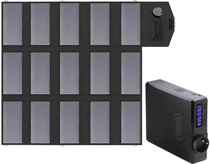 Powerstation - met 100W Opvouwbaar Zonnepaneel - Draagbare - Solar Generator - Stroomgenerator - 200W - Voor Camping, Reizen en Off-grid Energie