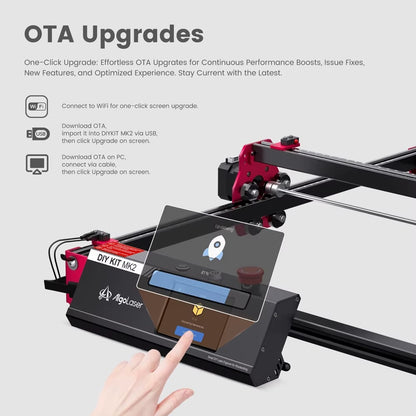 Laser Graveermachine 10W - 3.5 Inch Touchscreen - Laser Cutter - Laserprinter All In One - Graveren - Display - Zwart - Hout Acryl Laser Snijmachine - Bedienbaar Met APP