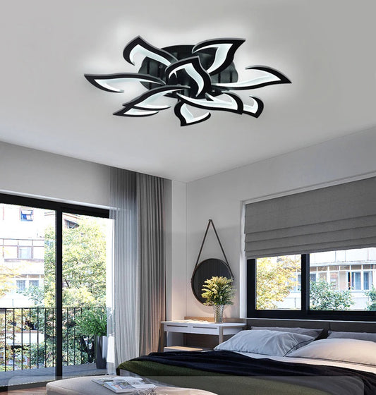 LuxiLamps - 10 Star Ceiling Lamp - Black - With Remote Control - Smart Lamp - Dimmable With App - Living Room Lamp - Modern Lamp - Ceiling Lamp