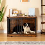 
dog crate furniture - 100 cm - brown - 2 sliding doors - dog box - dog crate - beautiful design - multifunctional - coffee table / TV stand - chew and scratch resistant