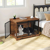 
dog crate furniture - 100 cm - brown - 2 sliding doors - dog box - dog crate - beautiful design - multifunctional - coffee table / TV stand - chew and scratch resistant