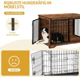 
dog crate furniture - 100 cm - brown - 2 sliding doors - dog box - dog crate - beautiful design - multifunctional - coffee table / TV stand - chew and scratch resistant