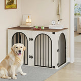 
Dog Crate - Furniture - Dog Cage - Dog House - Dog Pen - Side Table - Coffee Table - 3 Doors - 100 × 60 × 63 cm - White