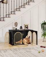 
Dog Crate - Furniture - Dog Cage - Dog Kennel - Dog Pen - Side Table - Coffee Table - 3 Doors - 100x60x63 cm - Black