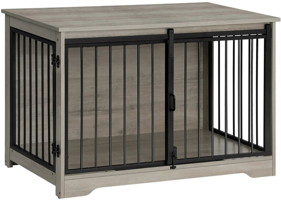 Hondenbench - Meubel - Hondenkooi - Hondenhok - Hondenbox -Salontafel - 2 Deuren - Schuifdeur - 100 x 60 x 68 cm - Grijs