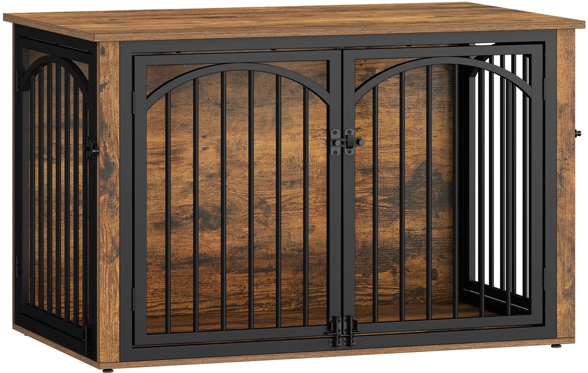 Hondenbench - Meubel - Hondenkooi - Hondenhok - Hondenbox - Salontafel - 4 Deuren - 100 x 60 x 63 cm - Bruin