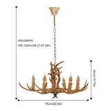 
Wooden Chandelier - 6-Arm Wooden Chandelier - Deer Antler Style - 75 cm - Pendant Light - Living Room Lamp - Modern Lamp