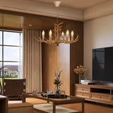 
Wooden Chandelier - 6-Arm Wooden Chandelier - Deer Antler Style - 75 cm - Pendant Light - Living Room Lamp - Modern Lamp