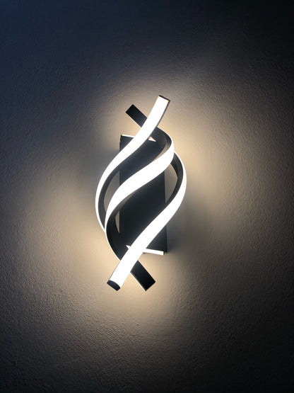 Flightmode - Indoor Wall Lamp, LED Wall Lamp, Modern Design, 22 W, Curved Design, 3000 K, Warm White Light, 2500 Lumens, Black, IP20, for Bedroom, Living Room [Energy Class E]