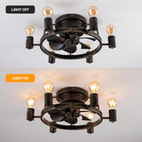 
Industrial Retro Style Ceiling Fan - Fan Lamp - Smart Lamp - Dimmable - 6 Settings - Modern Lamp - 6 Bulbs