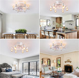 
Industrial Retro Style Ceiling Fan - Fan Lamp - Smart Lamp - Dimmable - 6 Settings - Modern Lamp - 6 Bulbs